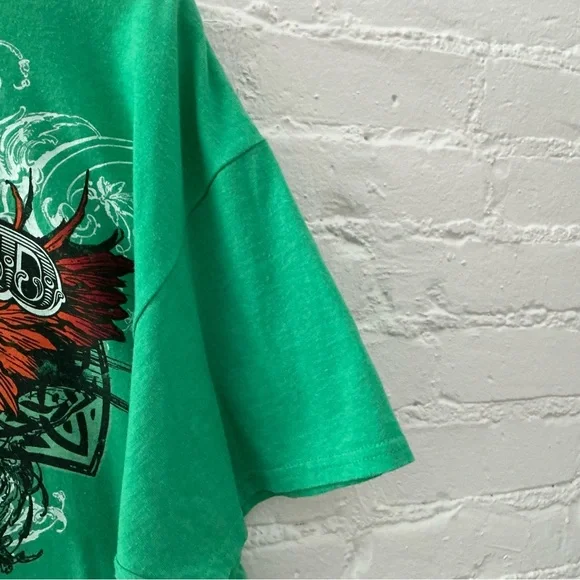 Vintage 90s Tee Green Celtic Cross Graphic T-Shirt St. Patrick’s Day Retro XL - Picture 7 of 14
